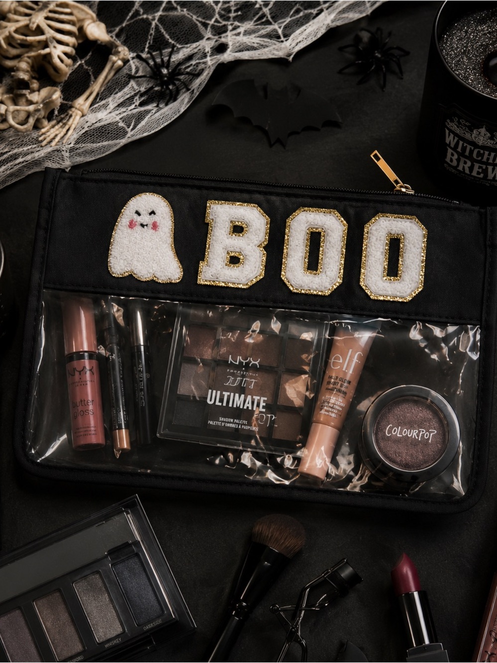 Makeup Bag Cosmetic Ghost Halloween Clear Spookycore Boo Basket Zip Sleepover